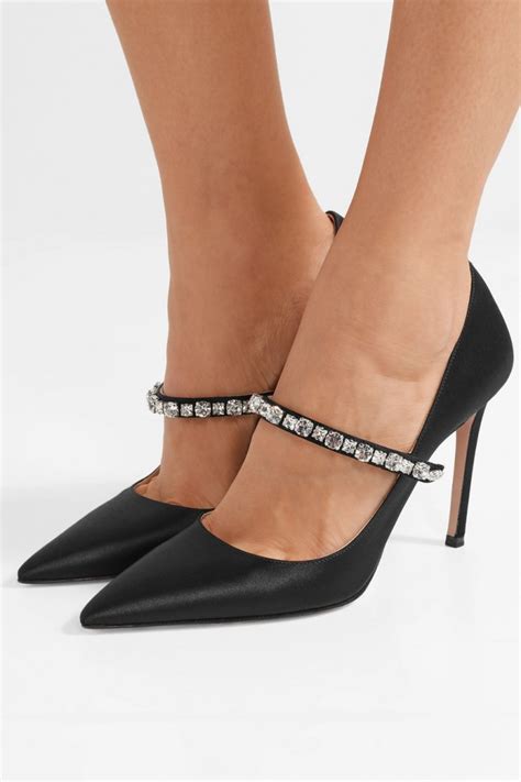 prada crystal pump|Crystal Satin pumps with crystals .